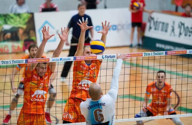 Tallinn. Estonia, 20.12.2017 Volleyball CEV Challenge Cup Pärnu (orange shirts) vs. Pafose Pafiakos 3:0 Tallinn Harjumaa Estonia  Copyright: xTairoxLutterx