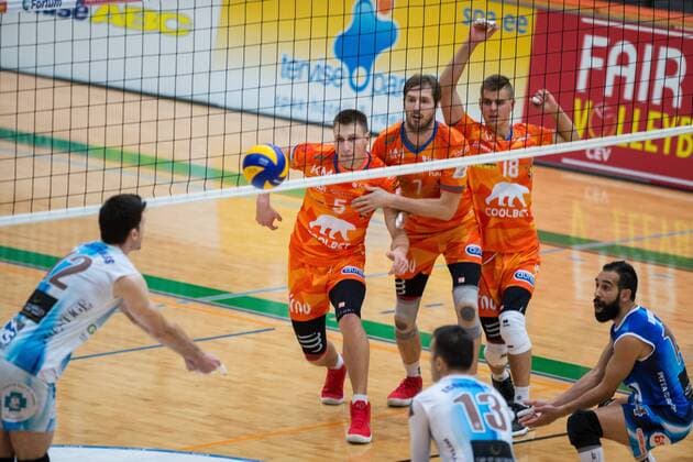 Tallinn. Estonia, 20.12.2017 Volleyball CEV Challenge Cup Pärnu (orange shirts) vs. Pafose Pafiakos 3:0 Tallinn Harjumaa Estonia  Copyright: xTairoxLutterx