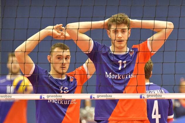 21 12 2017 xtkx volleyball men s CEV Cup United volleys Frankfurt MONTPELLIER UC volley emspor v l Moritz Karlitzek United volleys Tobias Krick United volleys Frankfurt