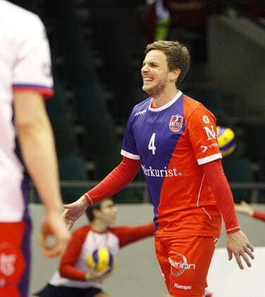 Germany Rüsselsheim am Main 21 12 2017 volleyball Hesse European CEV Cup men s season 2017 2018 United volleys Rheinmain blue Montpellier volleyball UC ws v l Patrick Steuerwald United volleys 4 sport United volleys Rheinmain Montpellier volleyball UC