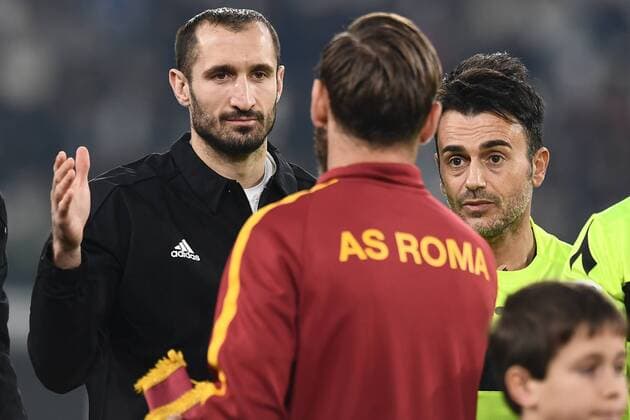 Fußball, Juventus Turin - AS Rom Mg Torino 23 12 2017 - campionato di calcio serie A Juventus-Roma foto Matteo Gribaudi Image nella foto: Giorgio Chiellini-Daniele De Rossi 