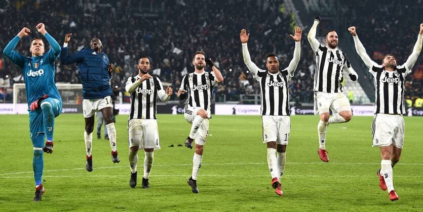 Fußball, Juventus Turin - AS Rom Mg Torino 23 12 2017 - campionato di calcio serie A Juventus-Roma foto Matteo Gribaudi Image nella foto: esultanza a fine gara Juventus 