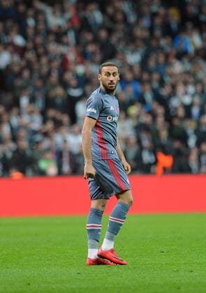 Cenk Tosun of Besiktas during the Ziraat Turish Cup match between Besiktas and Osmanlispor at Vodafone Park in Istanbul , Turkey on December 28 , 2017. 
