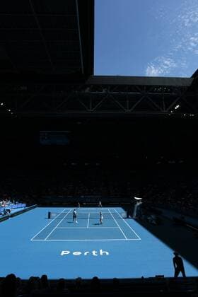 30th December 2017, Perth Arena, Perth, Australia; MasterCard Hopman Cup Tennis; Mixed doubles action between Russia and the USA on day 1 of the Hopman Cup Russia won the match 2 sets to 1  ActionPlus11966262