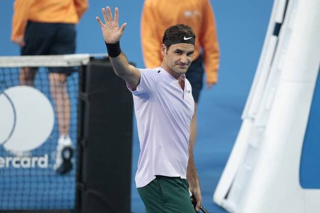 30th December 2017, Perth Arena, Perth, Australia; MasterCard Hopman Cup Tennis; Roger Federer of Team Switzerland waves to the fans after defeating Yuchi Sugita of Team Japan 2-0  ActionPlus11966367