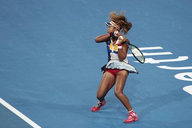 30th December 2017, Perth Arena, Perth, Australia; MasterCard Hopman Cup Tennis; Naomi Osaka of Team Japan plays a forehand shot against Belinda Bencic of Team Switzerland Bencic won 2-0  ActionPlus11966372