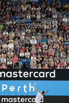 30th December 2017, Perth Arena, Perth, Australia; MasterCard Hopman Cup Tennis; A large crowd was in attendance to watch Roger Federer compete for Team Switzerland against Japan; Switzerland won 3 matches to 0  ActionPlus11966414