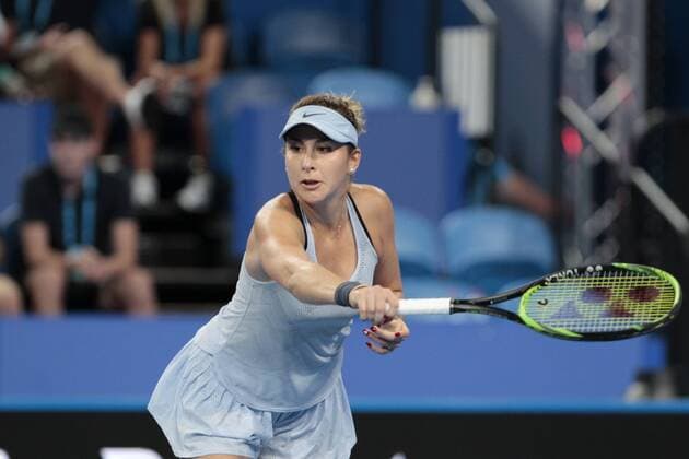 30th December 2017, Perth Arena, Perth, Australia; MasterCard Hopman Cup Tennis; Belinda Bencic of Team Switzerland plays a backhand shot against Naomi Osaka of Team Japan  ActionPlus11966442