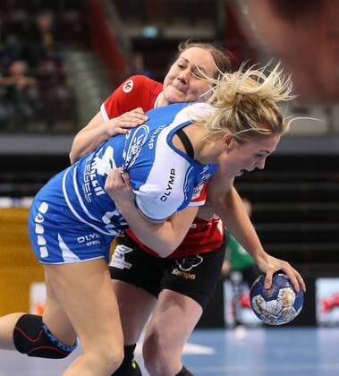 Ludwigsburg handball 1 Bundesliga women SG BBM Bietigheim vs of Buxtehude SV v l Charris Rozemalen BBM Lisa prior Buxtehude