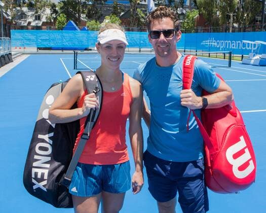 ANGELIQUE KERBER GER and coach Wim Fissette BEL tennis Hopman Cup 2018 ITF Perth arena Perth Western Australia Australia 31 December 2017 Â Copyright: xJuergenxHasenkopfx
