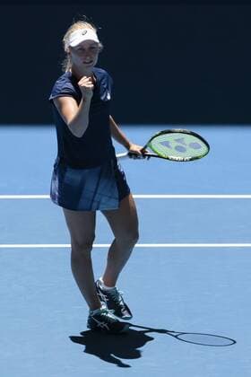 31st December 2017, Perth Arena, Perth, Australia; MasterCard Hopman Cup Tennis; Daria Gavrilova of Team Australia reacts to winning a point against Eugenie Bouchard of Team Canada  ActionPlus11966822