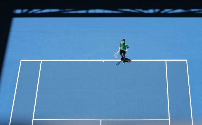 31st December 2017, Perth Arena, Perth, Australia; MasterCard Hopman Cup Tennis; Thanasi Kokkinakis of Team Australia in action against Vasek Pospisil of Team Canada Kokkinakis won 2-1  ActionPlus11966824