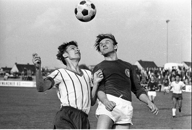 From Regionalliga Nord season 1968-69 VfL Wolfsburg against Holstein Kiel 1 1 05 09 1968 WOB VfL player is li Wolf Ruediger Krause