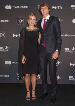 Hopman Cup feature ANGELIQUE KERBER ALEXANDER ZVEREV Team Germany new years Eve Gala new year s Eve Ball tennis Hopman Cup 2018 ITF Perth arena Perth Western Australia Australia 31 December 2017 Â Copyright: xJuergenxHasenkopfx