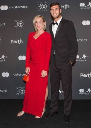 Hopman Cup feature ANASTASIA PAVLYUCHENKOVA KAREN KHACHANOV team Russia new years Eve Gala new year s Eve Ball tennis Hopman Cup 2018 ITF Perth arena Perth Western Australia Australia 31 December 2017 Â Copyright: xJuergenxHasenkopfx