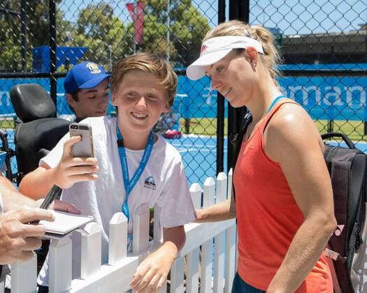 ANGELIQUE KERBER GER writes signing autographs for fans after their training tennis Hopman Cup 2018 ITF Perth arena Perth Western Australia Australia 31 December 2017 Â Copyright: xJuergenxHasenkopfx