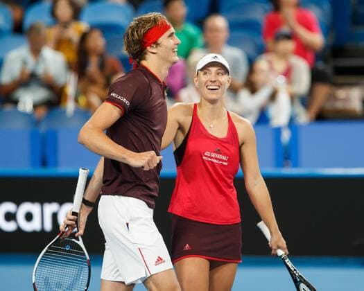 ANGELIQUE KERBER ALEXANDER ZVEREV mixed doubles tennis Hopman Cup 2018 ITF Perth arena Perth Western Australia Australia 1 January 2018 Â Copyright: xJuergenxHasenkopfx