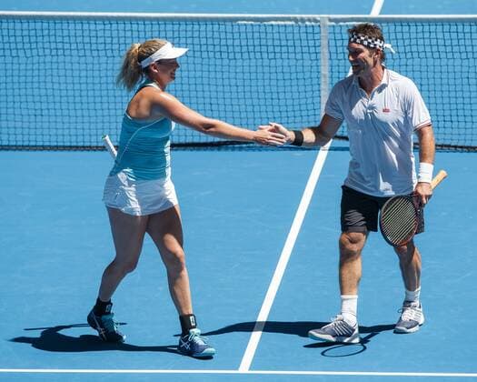COCO VANDEWEGHE PAT CASH substitute Team USA tennis Hopman Cup 2018 ITF Perth arena Perth Western Australia Australia 2 January 2018 Â Copyright: xJuergenxHasenkopfx