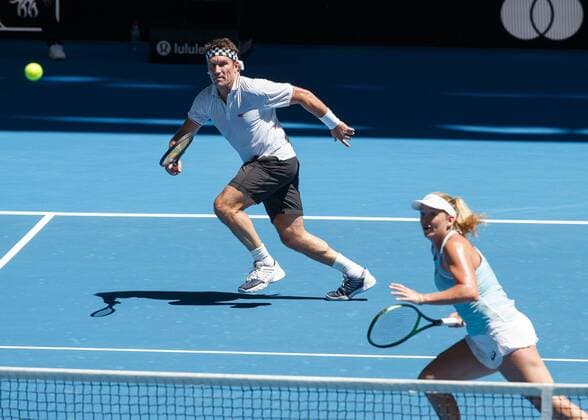 COCO VANDEWEGHE PAT CASH substitute Team USA tennis Hopman Cup 2018 ITF Perth arena Perth Western Australia Australia 2 January 2018 Â Copyright: xJuergenxHasenkopfx