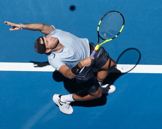 JACK SOCK surcharge of above bird s eye view USA Team USA tennis Hopman Cup 2018 ITF Perth arena Perth Western Australia Australia 2 January 2018 Copyright: xJuergenxHasenkopfx