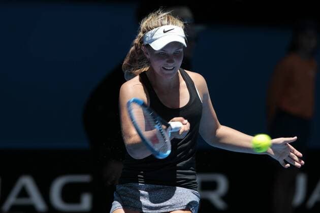 2nd January 2018, Perth Arena, Perth, Australia; MasterCard Hopman Cup Tennis; Maddison Inglis 19 yr old from Western Australia replacement player for Naomi Osaka plays a forehand shot against CoCo Vandeweghe of Team USA Vandewegh won in straight sets 2-0  ActionPlus11967480