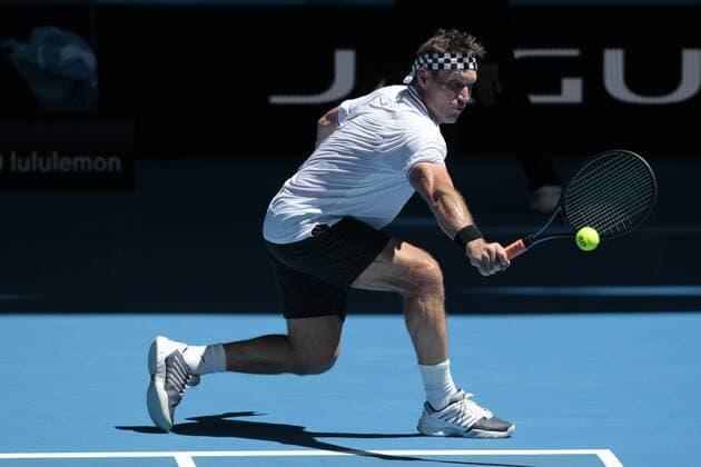 2nd January 2018, Perth Arena, Perth, Australia; MasterCard Hopman Cup Tennis; Former Wimbledon Champion and Australian tennis Legend Pat Cash plays a backhand shot during the mixed doubles  ActionPlus11967511