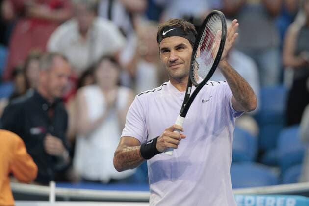 2nd January 2018, Perth Arena, Perth, Australia; MasterCard Hopman Cup Tennis; Roger Federer of Team Switzerland applauds the fans after defeating Karen Khachanov of Team Russia in straight sets 2-0  ActionPlus11967586