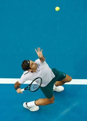 ROGER FEDERER SUI of above bird s eye view team Switzerland tennis Hopman Cup 2018 ITF Perth arena Perth Western Australia Australia 2 January 2018 Â Copyright: xJuergenxHasenkopfx