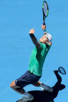 3rd January 2018, Perth Arena, Perth, Australia; MasterCard Hopman Cup Tennis; Vasek Pospisil of Team Canada serves to Alexander Zverev of Team Germany Zverev won 2-0  ActionPlus11967728