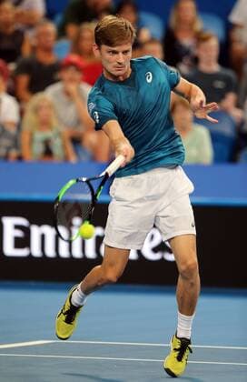 (180103) -- PERTH, Jan. 3, 2018 -- David Goffin of Belgium returns the shot during the match between Australia and Belgium at Hopman Cup mixed teams tennis tournament in Perth, Australia, Jan. 3, 2018. ) (SP)AUSTRALIA-PERTH-TENNIS-HOPMAN CUP ZhouxDan 