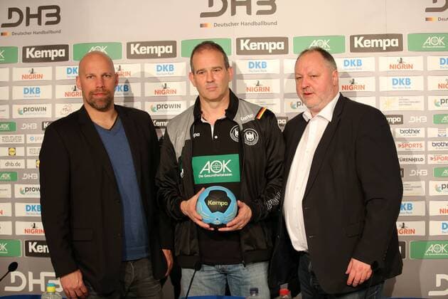 Sports Board DHB Alex Kromer coach Henk Gorener DHB President Andreas Michel man idea women coach handball GER national team press conference 2018 Germany 04 01 2018 Stuttgart Copyright: xLanger Eibner-Pressefotox EP_HLR