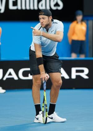 JACK SOCK USA reacts due to a linesman decision emotion Team USA tennis Hopman Cup 2018 ITF Perth arena Perth Western Australia Australia 4 January 2018 Copyright: xJuergenxHasenkopfx