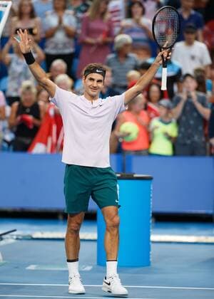 ROGER FEDERER thanked the crowd after his victory Jubilee joy emotion team Switzerland tennis Hopman Cup 2018 ITF Perth arena Perth Western Australia Australia 4 January 2018 Copyright: xJuergenxHasenkopfx