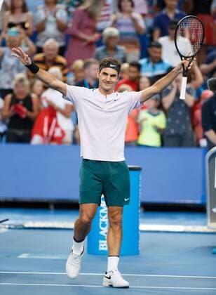 ROGER FEDERER thanked the crowd after his victory Jubilee joy emotion team Switzerland tennis Hopman Cup 2018 ITF Perth arena Perth Western Australia Australia 4 January 2018 Copyright: xJuergenxHasenkopfx