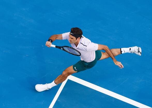 ROGER FEDERER team Switzerland by bird s eye view above tennis Hopman Cup 2018 ITF Perth arena Perth Western Australia Australia 4 January 2018 Â Copyright: xJuergenxHasenkopfx