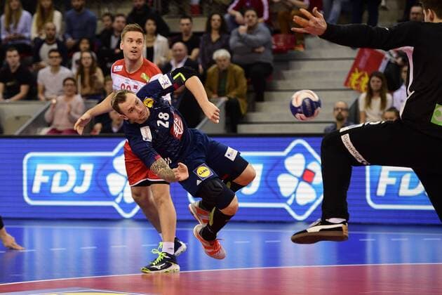 Valentin Porte (France) HANDBALL : France vs Norvege - Golden League - Rouen - 04 01 2018 JBAutissier Panoramic 