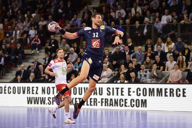 Raphael Caucheteux (France) HANDBALL : France vs Norvege - Golden League - Rouen - 04 01 2018 JBAutissier Panoramic 