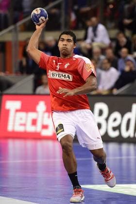 Mads Mensah Larsen (Danemark) HANDBALL : Danemark vs Egypte - Golden League - Rouen - 04 01 2018 JBAutissier Panoramic 