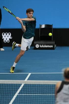 5th January 2018, Perth Arena, Perth, Australia; MasterCard Hopman Cup Tennis; David Goffin of Team Belgium returns serve during the mixed doubles against Canada  ActionPlus11968245