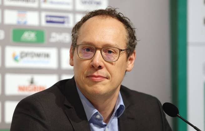 Stuttgart handball match Germany vs Iceland DHB of President and CEO Mark Schober