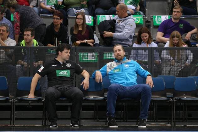 Co trainer Alexander Haase team manager Oliver Roggisch Germany vs Iceland handball national team 2018 Germany 05 GER 01 2018 Stuttgart Copyright: xLanger Eibner-Pressefotox EP_HLR