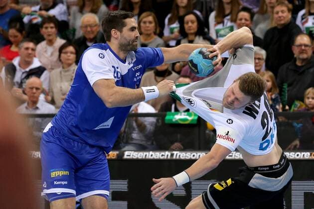 Chris Mar Gunnarsson Iceland Philipp Weber Germany Germany vs Iceland handball national team 2018 Germany 05 GER 01 2018 Stuttgart Copyright: xLanger Eibner-Pressefotox EP_HLR