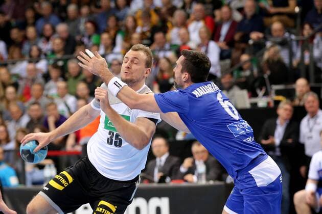 Julius Kuehn Germany Ásgeir Örn Hallgrímsson Iceland Germany vs Iceland handball national team 2018 Germany 05 GER 01 2018 Stuttgart Copyright: xLanger Eibner-Pressefotox EP_HLR