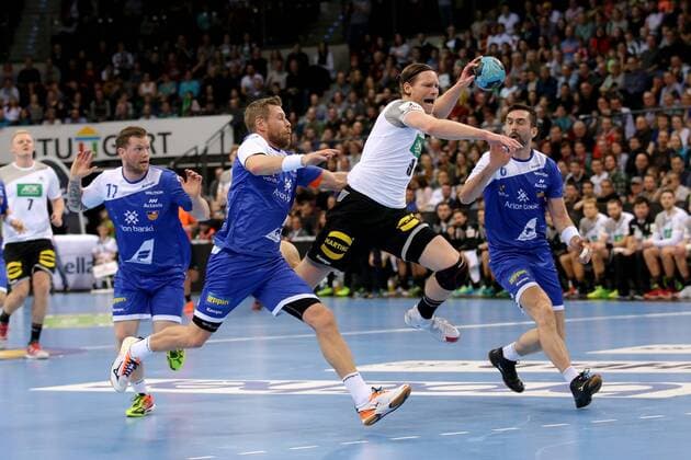 Guðjón Valur Sigurosson Island Tobias Reichmann Germany Ásgeir Örn Hallgrímsson Iceland Germany vs Iceland handball national team 2018 Germany 05 GER 01 2018 Stuttgart Copyright: xLanger Eibner-Pressefotox EP_HLR
