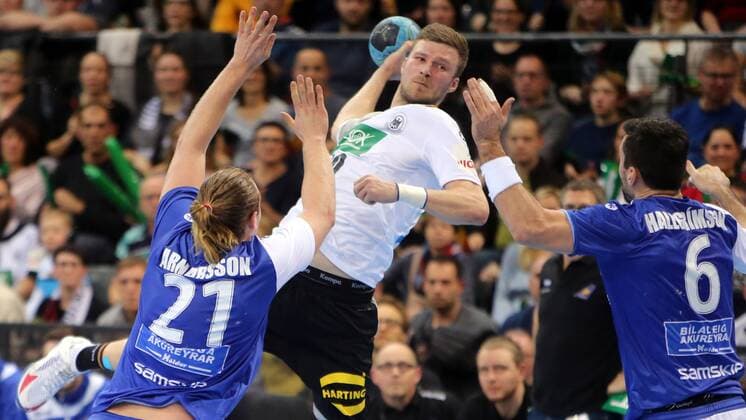 Germany DHB Island Germany Stuttgart 04 01 2018 handball match Germany DHB Island mi Germany s Philipp Weber