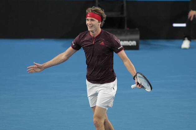 5th January 2018, Perth Arena, Perth, Australia; MasterCard Hopman Cup Tennis; Alexander Zverev of Team Germany runs to Angelique Kerber after winning the mixed doubles against Australia and qualifying for the Final of the Hopman Cup against Switzerland  ActionPlus11968332
