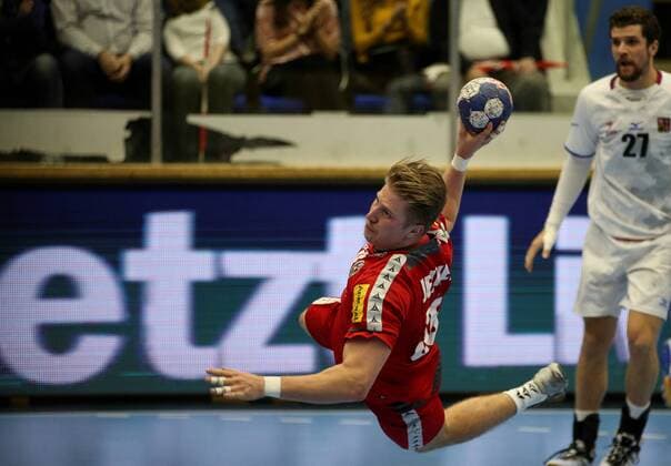 HANDBALL - AUT vs CZE, test match MARIA ENZERSDORF,AUSTRIA,05.JAN.18 - HANDBALL - international match Länderspiel Austria vs Czech Republic, men, test match. Image shows Wilhelm Jelinek (AUT). GEPAxpictures xPatrickxLeuk