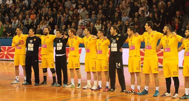 05.01.2018 Belgrade Serbia-FYR Macedonia International Friendly Länderspiel match men s handball FYR Macedonia anthem : 