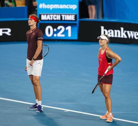 ANGELIQUE KERBER ALEXANDER ZVEREV Team Germany mixed doubles tennis Hopman Cup 2018 ITF Perth arena Perth Western Australia Australia 5 January 2018 Â Copyright: xJuergenxHasenkopfx