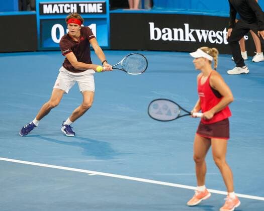 ANGELIQUE KERBER ALEXANDER ZVEREV Team Germany mixed doubles tennis Hopman Cup 2018 ITF Perth arena Perth Western Australia Australia 5 January 2018 Â Copyright: xJuergenxHasenkopfx
